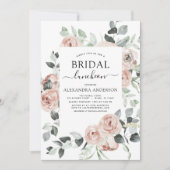 ダスティピンクブライダルシャワールンチョンフローラ 招待状 (正面)