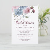 ダスティピンクブルーバラブルゴーニュブライダルシャワー 招待状 (スタンド正面)