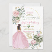 ダスティピンクプリンセスドレスセージフローラキニャネラ 招待状 (正面)