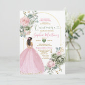 ダスティピンクプリンセスドレスセージフローラキニャネラ 招待状 (スタンド正面)