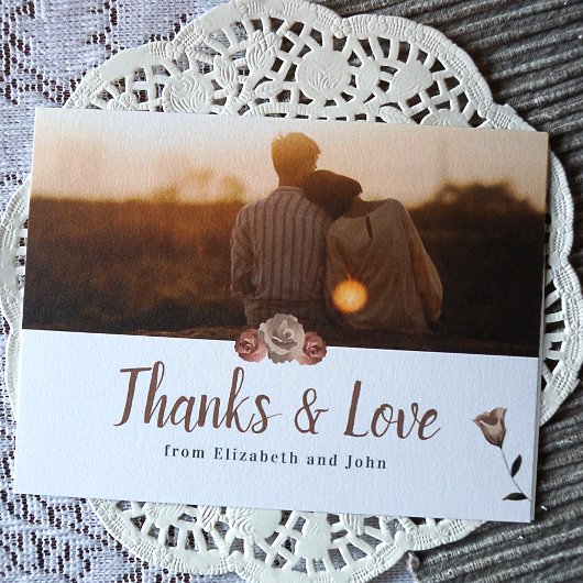 ダスティピンクベージュバラ植物学結婚の感謝の気持ち カード