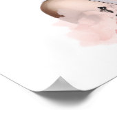 ダスティピンクペオニーフローラファッションポートレート ポスター (角)