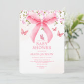 ダスティピンクボウフローラコケット蝶ベビー 招待状 (スタンド正面)