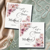 ダスティピンクボホフローラの前の結婚夜 スタンダードカクテルナプキン