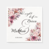 ダスティピンクボホフローラの前の結婚夜 スタンダードカクテルナプキン (正面)