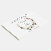 ダスティピンクボホフローラウォーターカラーパステル結婚ズ ゲストブック (コーナー)