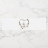 ダスティピンクボホフローラウォーターカラーパステル結婚ズ ペットボトルラベル (シングルラベル)