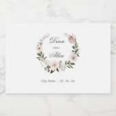 ダスティピンクボホフローラウォーターカラーパステル結婚ズ リキュールボトルラベル (シングルラベル)