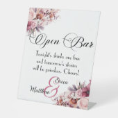 ダスティピンクボホフローラオープンバー結婚ズ 台座サイン (正面)