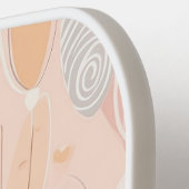 ダスティピンクボホボタニカル抽象芸術 パーソナライズされた ピックルボールラケット (左詳細)