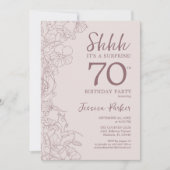 ダスティピンクマウブフォトサプライズ70誕生日 招待状 (正面)