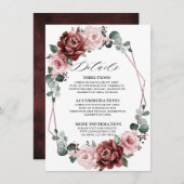 ダスティピンクマウヴバラフローラジオメト結婚リ エンクロージャーカード (正面/裏面)