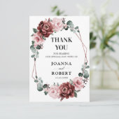 ダスティピンクマウヴバラフローラジオメト結婚リ サンキューカード (スタンド正面)