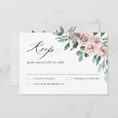 ダスティピンクマウヴバラフローラジオメト結婚リRS 出欠カード (正面/裏面)