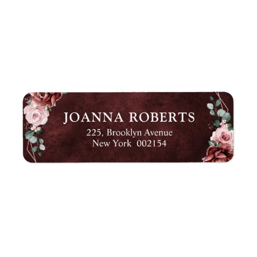 ダスティピンクマウヴバラフローラ幾何結婚La ラベル (正面)