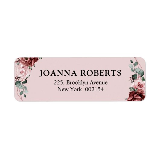 ダスティピンクマウヴバラフローラ幾何結婚La ラベル (正面)