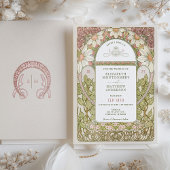 ダスティピンクマルゲライトデイジー結婚ズアールヌーボーイン 招待状