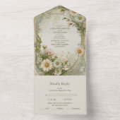 ダスティピンクマルゲライトデイジー結婚ズアールヌーボー オールインワン招待状 (内側)