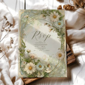 ダスティピンクマルゲライトデイジー結婚ズアールヌーボー 出欠カード