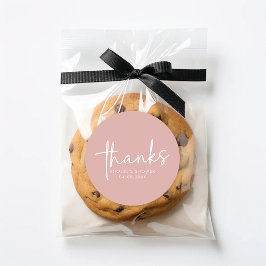 ダスティピンクミニマルブライダルシャワーフェイスステッカー ラウンドシール