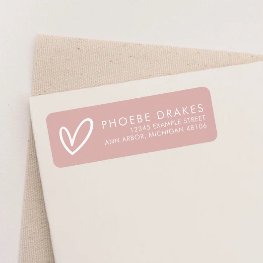 ダスティピンクミニマルブライダルシャワー差出人住所 ラベル
