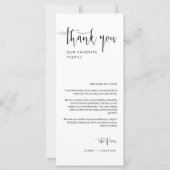 ダスティピンクモダンクミニマルサンキュープレイスカード (裏面)