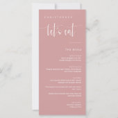 ダスティピンクモダンクミニマルサンキュープレイスカード (正面)