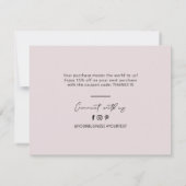 ダスティピンクモダンレタリングBusiness Thank You サンキューカード (裏面)