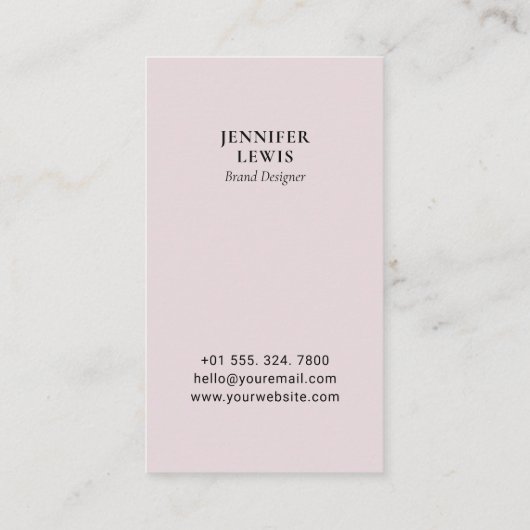 ダスティピンクロゴミニマルビジネスソーシャルメディア 名刺 (裏面)