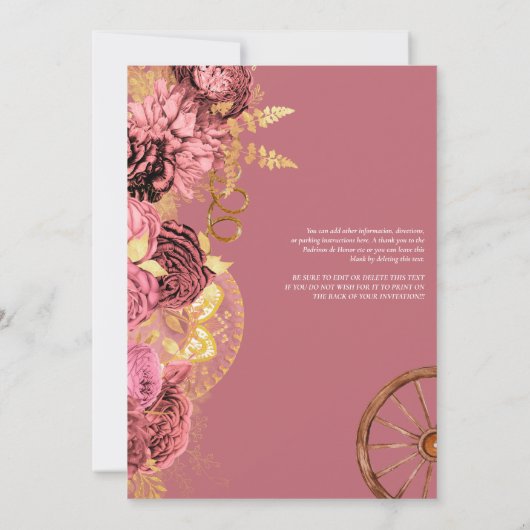 ダスティピンクローズウエスエレガントタンシャロキンセアニェラ 招待状 (裏面)