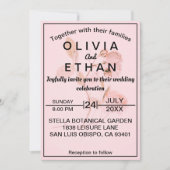 ダスティピンクローズシック夏のフローラ結婚ズ 招待状 (正面)