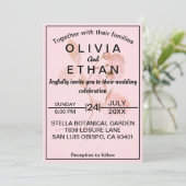 ダスティピンクローズシック夏のフローラ結婚ズ 招待状 (スタンド正面)