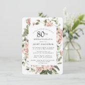 ダスティピンクローズフローラ80thバースデーパーティー 招待状 (スタンド正面)