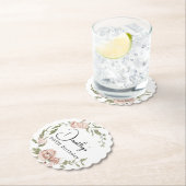 ダスティピンクローズフローラ90誕生日 ペーパーコースター (インサイチュ)