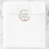 ダスティピンクローズフローラ90th誕生日ありがとう ラウンドシール (バッグ)