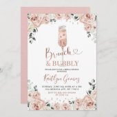 ダスティピンクローズブランチアンドバブリー招待状 招待状 (正面/裏面)