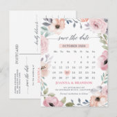 ダスティピンクローズミッドサマーフローラセーブザデート 案内ポストカード (正面/裏面)