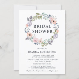 ダスティピンクローズミッドサマーフローラブライダルシャワー 招待状