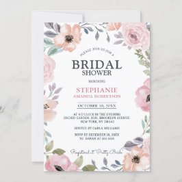 ダスティピンクローズミッドサマーフローラブライダルシャワー 招待状