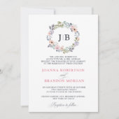 ダスティピンクローズミッドサマーフローラ結婚ズ 招待状 (正面)