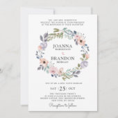 ダスティピンクローズミッドサマーフローラ結婚ズ 招待状 (正面)