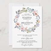ダスティピンクローズミッドサマーフローラ結婚ズ 招待状 (正面)