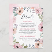 ダスティピンクローズミッドサマー結婚フローラ詳細 エンクロージャーカード (正面/裏面)