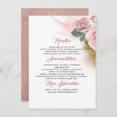 ダスティピンクローズ結婚ズインフォメーションゲスト エンクロージャーカード (正面/裏面)