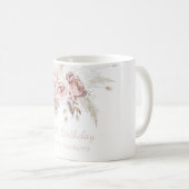 ダスティピンクローズ赤面80thバースデーパーティギフト コーヒーマグカップ (正面右)