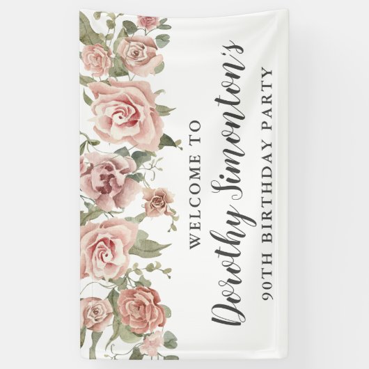 ダスティピンクローズ90thバースデーパーティーへようこそ 横断幕 (縦)