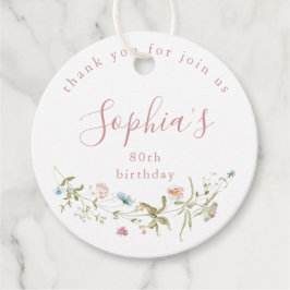 ダスティピンクワイルドフラワーボ素朴ホ誕生日 フェイバータグ