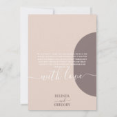 ダスティピンク私たちはミニマリストの写真結婚の サンキューカード (裏面)