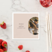 ダスティピンク私たちはミニマリストの写真結婚の スタンダードカクテルナプキン (インサイチュ)