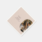 ダスティピンク私たちはミニマリストの写真結婚の スタンダードカクテルナプキン (角)